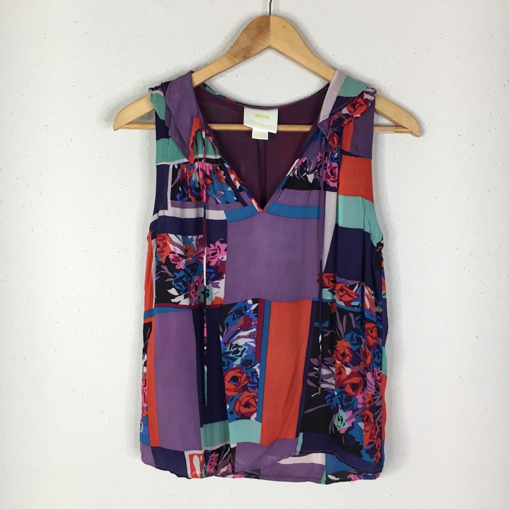 Maeve Multicolor Patchwork Sleeveless Top